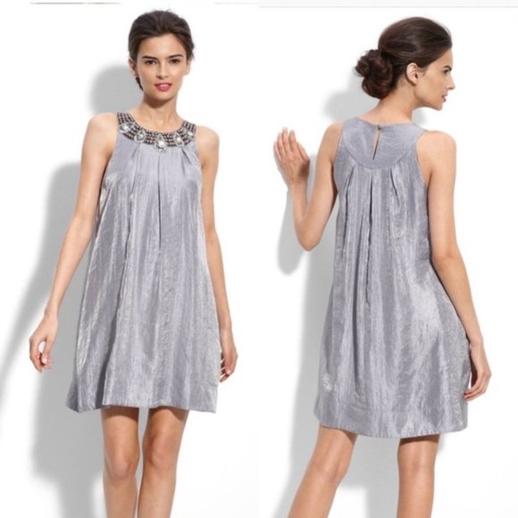 Alexia Admor Jewel Black Satin Trapeze Dress - Picture 8 of 10